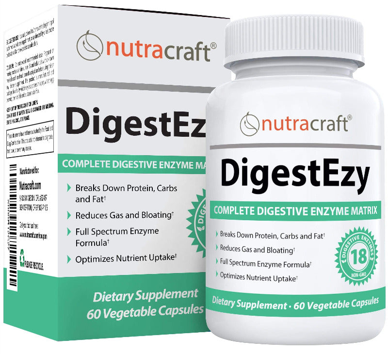 DigestEzy Digestive Enzymes 60 Vegetable Caps Nutracraft